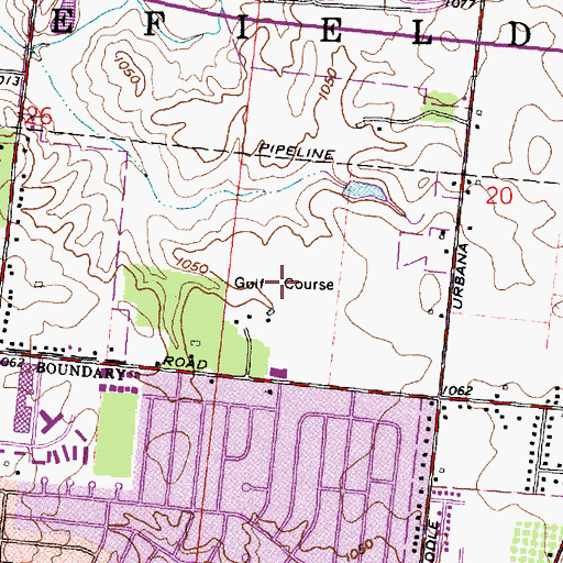 Topographic Map of Northwood Hills Country Club, OH
