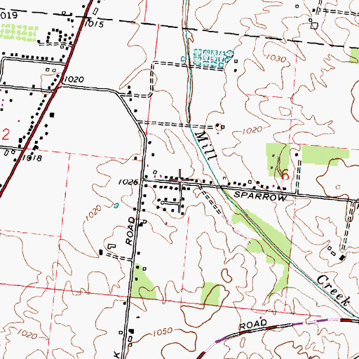 Topographic Map of Peacock Acres, OH