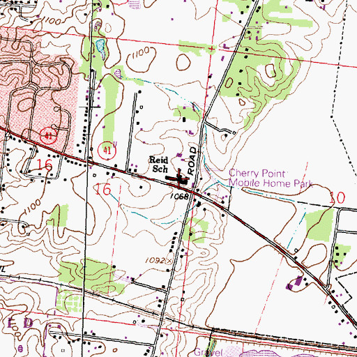Topographic Map of Reid Elementary School, OH