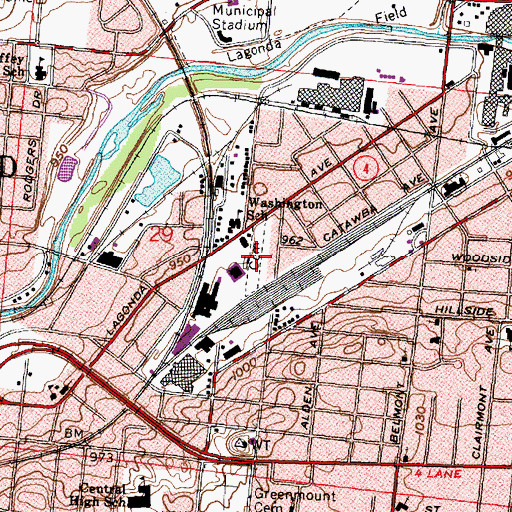 Topographic Map of Saint Raphaels Cemetery, OH