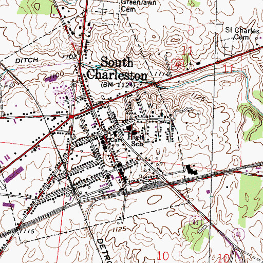 Topographic Map of Southeastern High School, OH