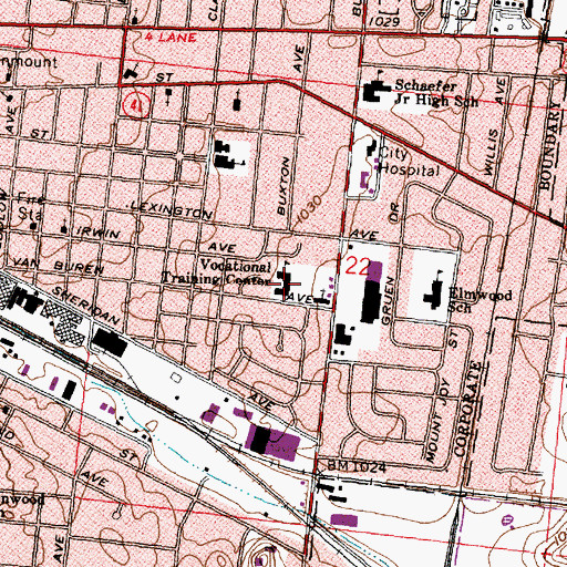 Topographic Map of Town and Country Day School, OH