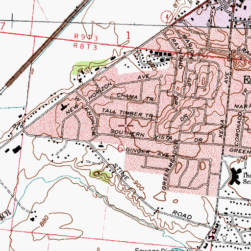 Topographic Map of West Enon Estates, OH