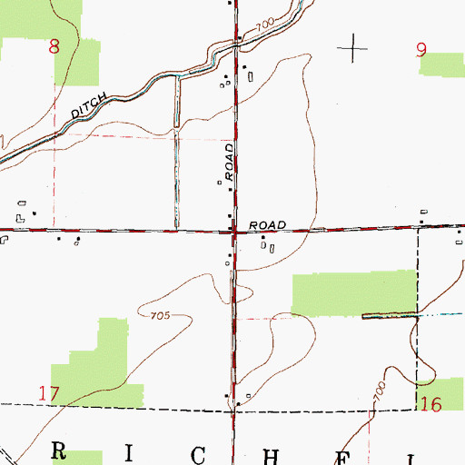 Topographic Map of Schween School (historical), OH