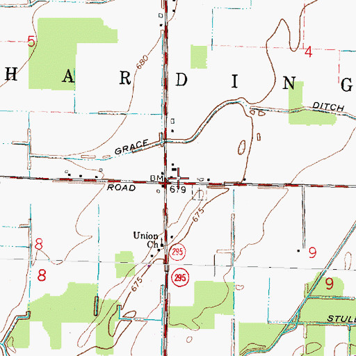 Topographic Map of Sharples School (historical), OH