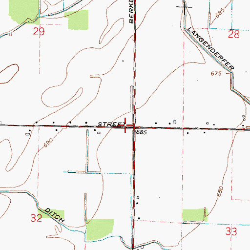 Topographic Map of Kramer Ditch (historical), OH