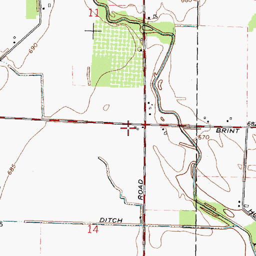 Topographic Map of Leonardson School (historical), OH