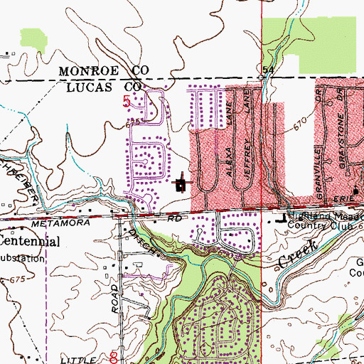 Topographic Map of Highland Elementary School, OH