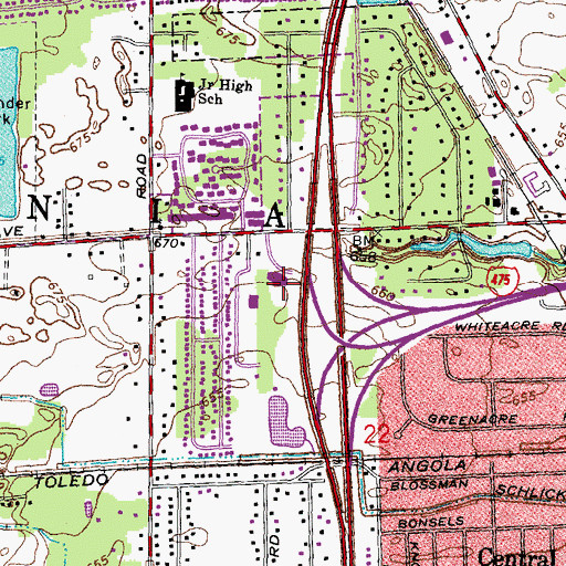 Topographic Map of Hebrew Academy of Toledo, OH