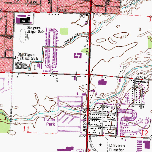 Topographic Map of Meadowbrook Plaza Shopping Center, OH