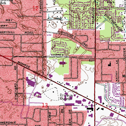 Topographic Map of Emmanuel Christian School, OH