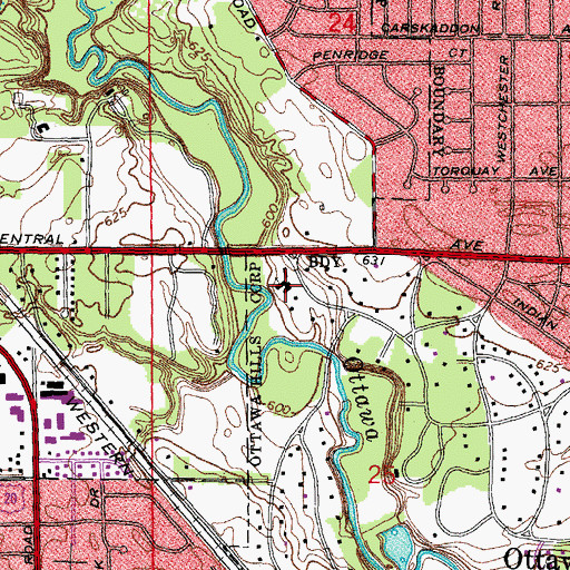 Topographic Map of Epworth United Methodist Church, OH