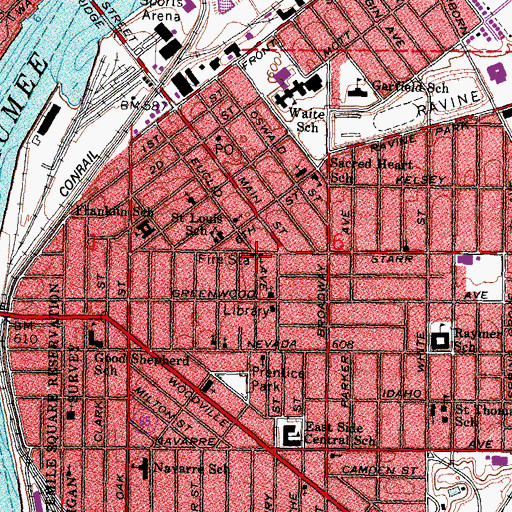 Topographic Map of Euclid United Methodist Church, OH