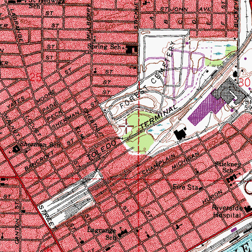 Topographic Map of Mulberry Park, OH