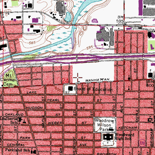 Topographic Map of Leverette Elementary School, OH