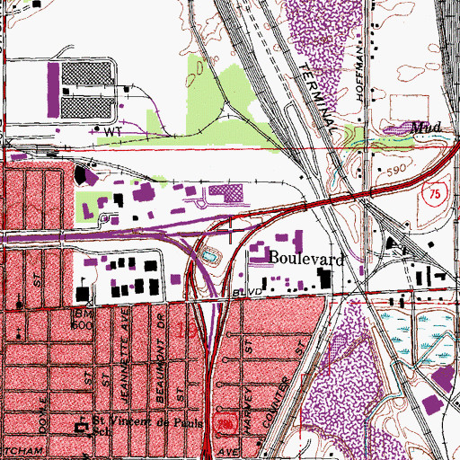 Topographic Map of Interchange 208, OH