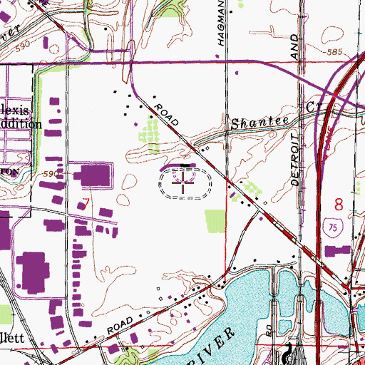 Topographic Map of Toledo Speedway, OH