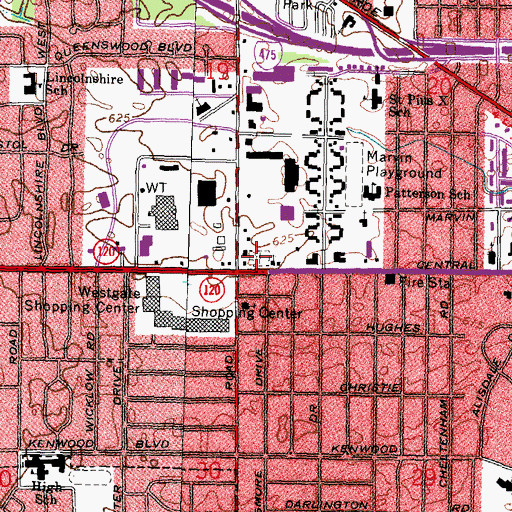 Topographic Map of Haughton Cemetery, OH