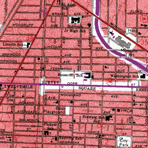 Topographic Map of Smith Park, OH