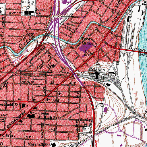 Topographic Map of Interchange 200, OH