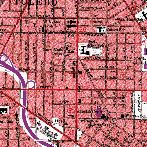 Topographic Map of Bibleway Christian Academy, OH