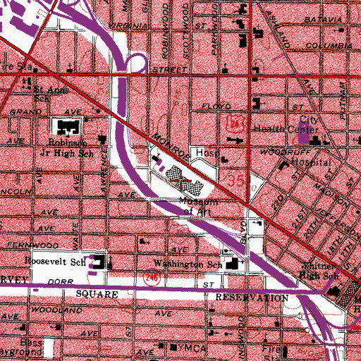 Topographic Map of Toledo Museum of Art, OH