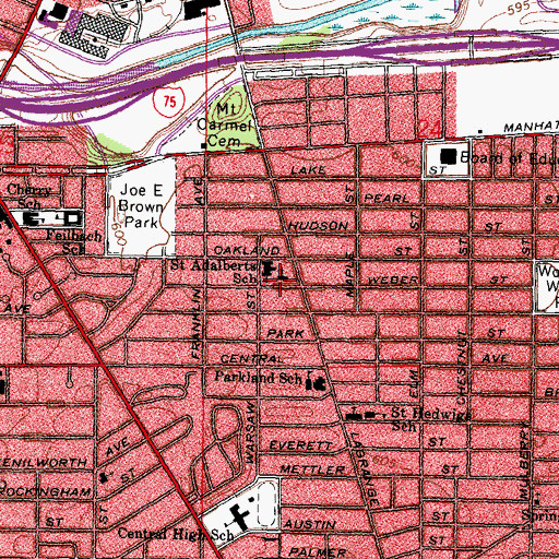Topographic Map of Saint Adalberts Catholic Church, OH