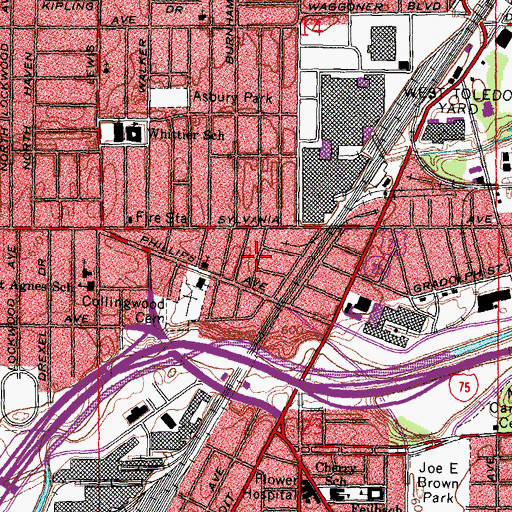 Topographic Map of West Toledo, OH