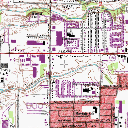 Topographic Map of Sunny Brook Golf Couse, OH