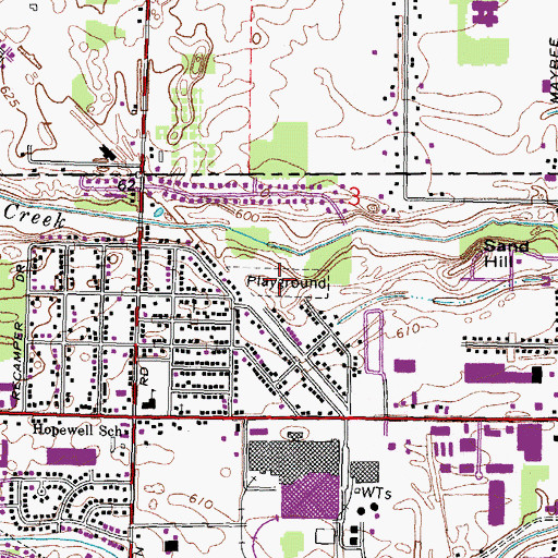 Topographic Map of Greenwood Park, OH