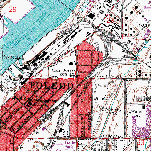 Topographic Map of Holy Rosary Catholic Church, OH