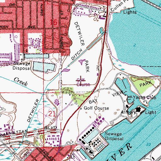Topographic Map of Detwiler Park Golf Course, OH