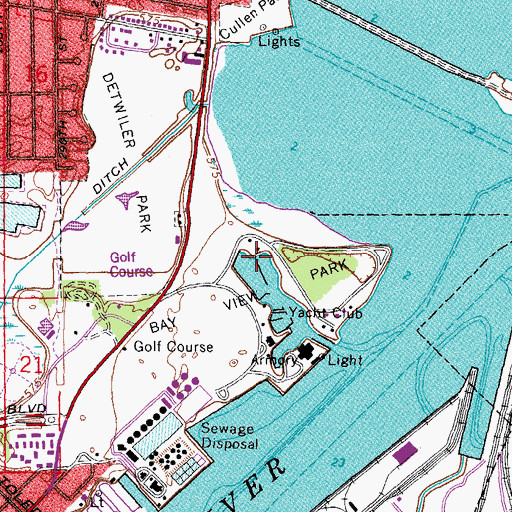 Topographic Map of Bay View Yacht Club, OH