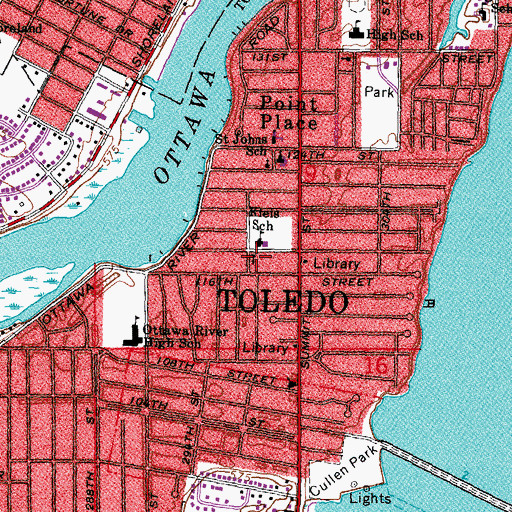 Topographic Map of Point Place United Church of Christ, OH