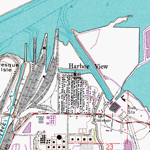 Topographic Map of Harbor View Yacht Club, OH