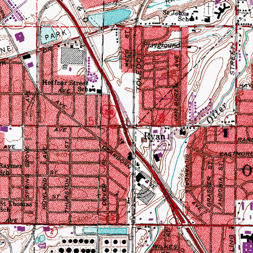 Topographic Map of Interchange 8, OH