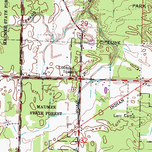 Topographic Map of Franklin School (historical), OH