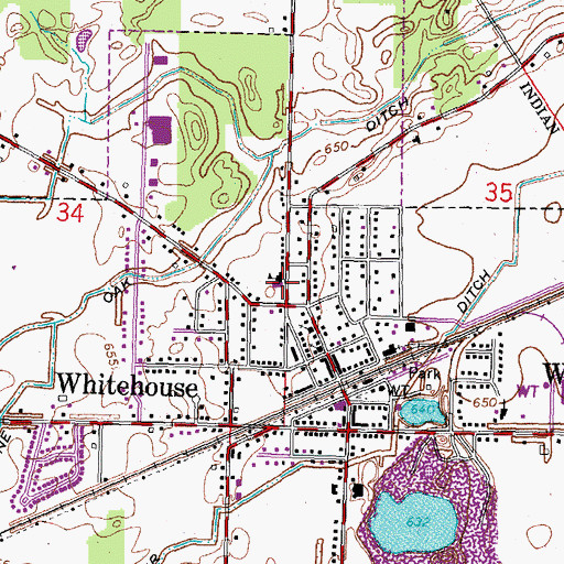 Topographic Map of Whitehouse Elementary School, OH