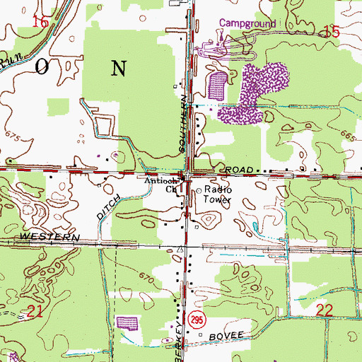 Topographic Map of Cook School (historical), OH