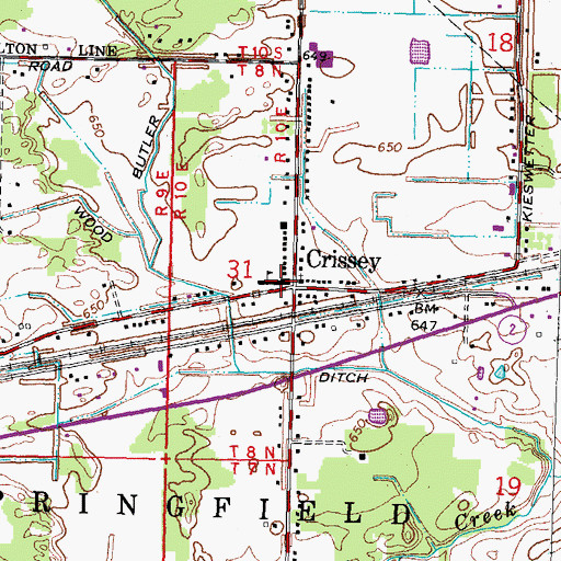 Topographic Map of Crissey Elementary School, OH