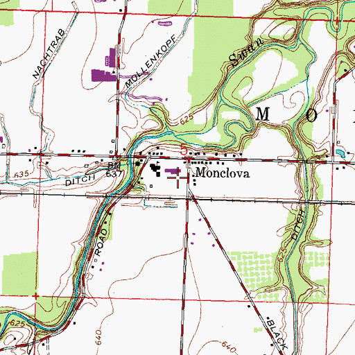 Topographic Map of Monclova Elementary School, OH