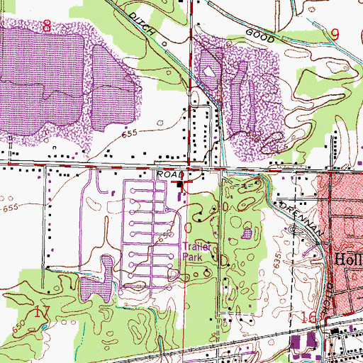 Topographic Map of Springfield Township Office, OH