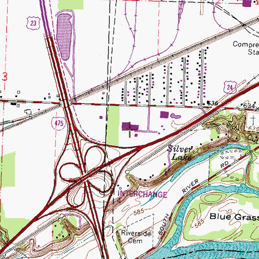 Topographic Map of Saint Luke's Hospital, OH