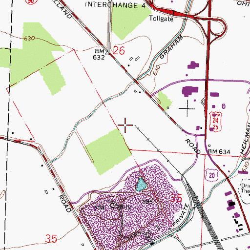Topographic Map of Arrow Head Industrial Park, OH