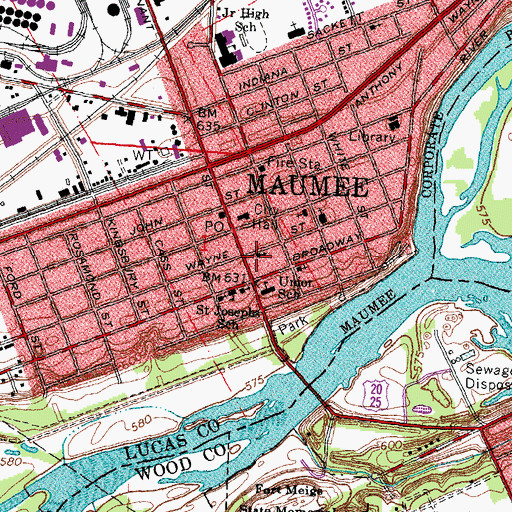 Topographic Map of Saint Pauls Evangelical Lutheran Church, OH