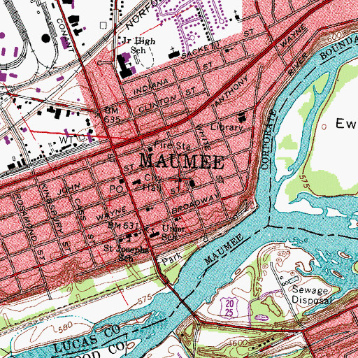 Topographic Map of First Church of Christ Scientist, OH