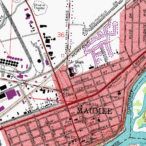 Topographic Map of Gateway Middle School, OH