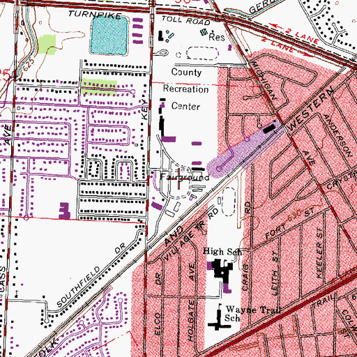 Topographic Map of Lucas County Fairgrounds, OH