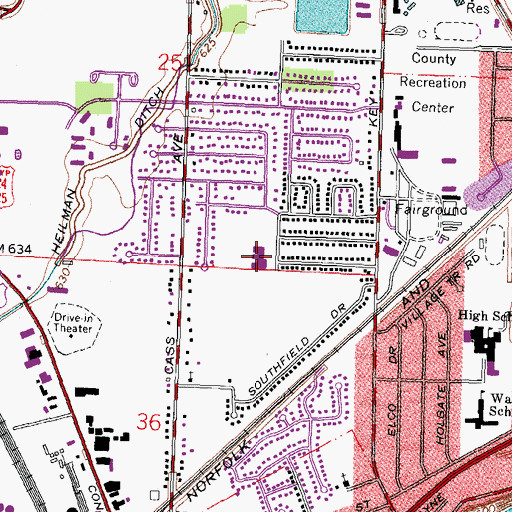 Topographic Map of Fairfield Elementary School, OH