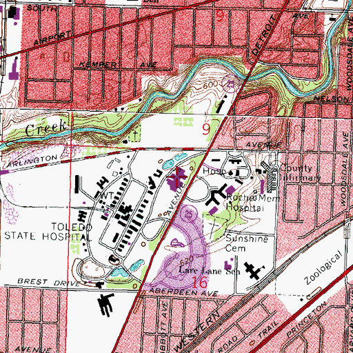Topographic Map of Toledo Medical College, OH